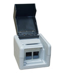 Doză de perete IP44/IP20 goală pt. 2 module, negru/gri