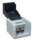Doză de perete IP44/IP20 goală pt. 2 module, negru/gri