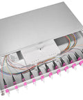 Splicebox, 8 fibre,SC,50/125µm OM4, culisant,19",1UV