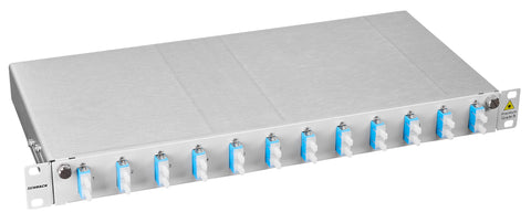 Splicebox, 8 fibre,SC, 9/125µm OS2, culisant,19",1UV