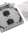 Splicebox FO pt șină DIN, gol, 6 LC-Duplex, RAL7035
