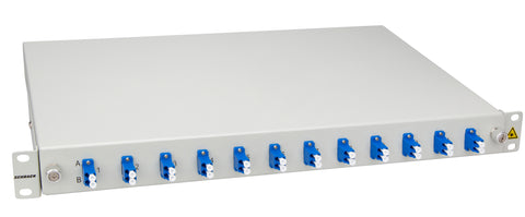 Splicebox, 12 fibre,LC, 9/125µm OS2, culisant,19",1UV , ECO