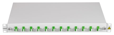 Splicebox, 12 Fibre, LC/APC, 9/125µm OS2, 19",1U,Class C