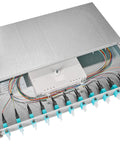 Splicebox, 16 fibre,SC,50/125µm OM3, culisant,19",1UV