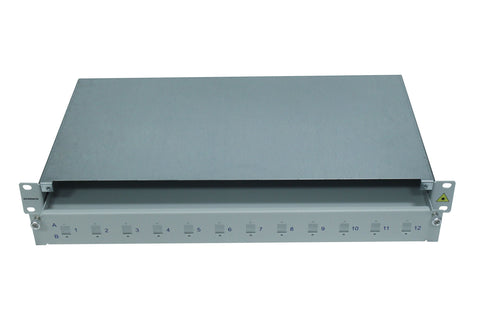 Splicebox gol pentru 12 cuple LC-duplex, 1UV, RAL7035