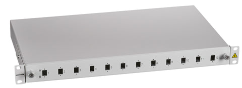 Splicebox FO gol pt. 12 cuplori LC-Duplex, 1U, RAL7035