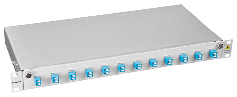 Patchpanel FO 19", 1UV, culisant, pentru 24 fibre, LC, SM
