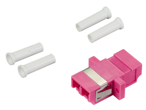 Cuplor FO LC-Duplex, Plastic, OM4, ceramic, flanșă