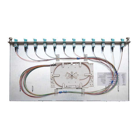 Splicebox, 24 fibre,FC, 9/125µm OS2, culisant,19",1UV