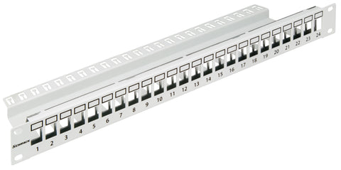 Patchpanel 19" 24 porturi(SFA)(SFB) goale,1UH,RAL7035,scurt