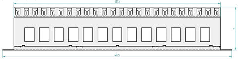 Patchpanel 19" 24 porturi(SFA)(SFB) goale,1UH,RAL7035,scurt