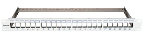 Patchpanel pt. 24 module TOOLLESS LINE, 1UH, 19", RAL7035