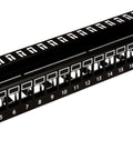 Patchpanel 19" 24 porturi(SFA)(SFB) goale,1UH,negru,scurt