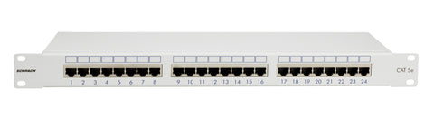 Patchpanel Cat.5 ecranat 24xRJ45G RAL7035