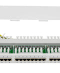 Patchpanel Cat.5 ecranat 24xRJ45G RAL7035