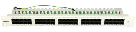 Patchpanel Cat.3 neecranat 50xRJ45U 8/4 RAL7035