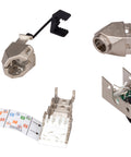 Conector industrial IP20 RJ45G Cat.6a pt. AWG22, 90°