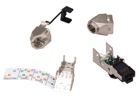 Conector industrial IP20 RJ45G Cat.6a pt. AWG22, 90°