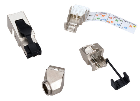 Conector industrial IP20 RJ45G Cat.6a pt. AWG22, 90°