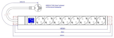 PDU IT Meter cu contor energie, 8xSchuko,19",1UH,aluminiu