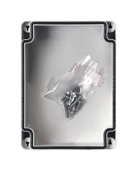 Cutie din ABS cu capac gri şi balamale, 130x95x65mm