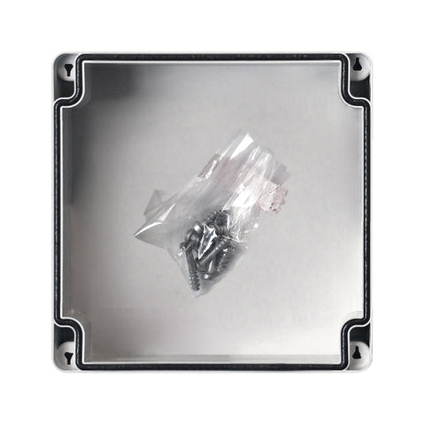 Cutie din ABS cu capac gri şi balamale, 130x130x75mm