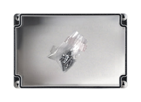 Cutie din ABS cu capac gri şi balamale, 187x122x90mm