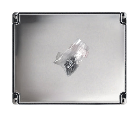 Cutie din ABS cu capac gri şi balamale, 201x163x98mm