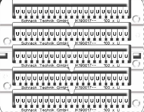 Etichete pentru cleme şir "U" (100x)