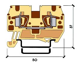 Clemă de nul, conex. elastică, HMM.2, albastru, 0,2-2,5 mm²