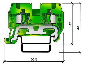 Clemă de împ., conex. elastică, tip HTE.2, v/g, 0,2-2,5mm²