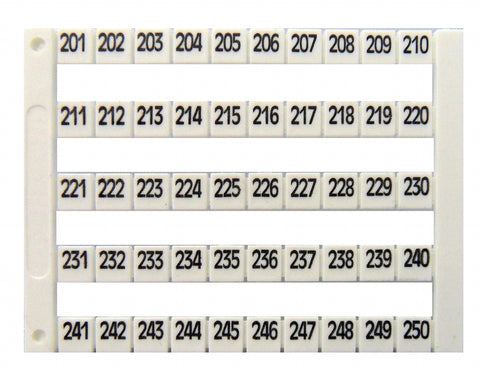 Etichete inscripţ. oriz. DEKAFIX DY5 201-250 (50 etichete)