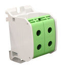 Clemă dublă Al-Cu,1 p. verde, 50mmp / 35mmp cu pin