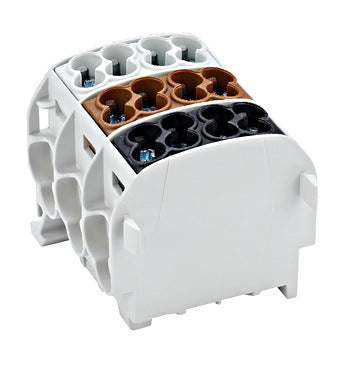 AL/CU-Main branch terminal, 25mm², 3-pole, isolated