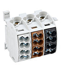 AL/CU-Main branch terminal, 25mm², 3-pole, isolated