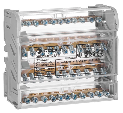 Distribuitor 4 poli 125 A, per pol: 2x35 mm² / 2x25+7x6mm²