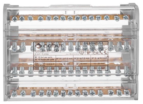 Distribuitor 4 poli 125 A, per pol: 2x35 mm² / 2x25+11x6mm²