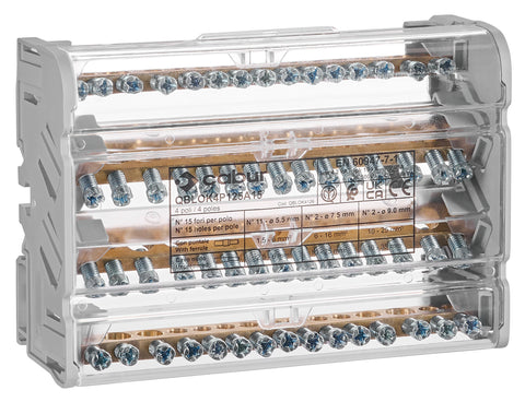 Distribuitor 4 poli 125 A, per pol: 2x35 mm² / 2x25+11x6mm²