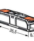 Inline splicing connector with lever, max. 4mm², 2-conductor