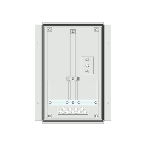 Meter box insert 1-row, 1 meter board / 8 Modul heights