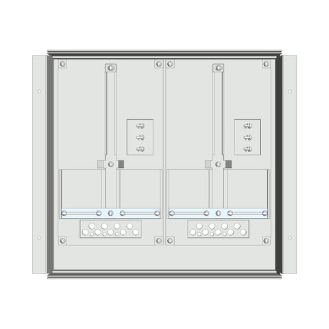 Meter box insert 1-row, 2 meter boards / 9 Modul heights