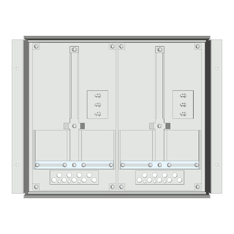 Meter box insert 1-row, 2 meter boards / 8 Modul heights