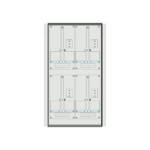 Meter box insert 2-rows, 4 meter boards / 18 Modul heights