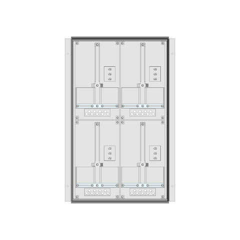 Meter box insert 2-rows, 4 meter boards / 16 Modul heights