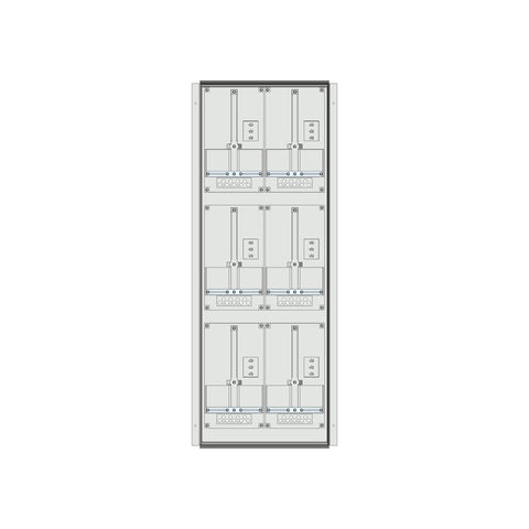 Meter box insert 3-rows, 6 meter boards / 27 Modul heights