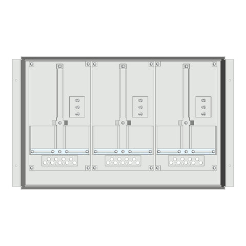 Meter box insert 1-row, 3 meter boards / 9 Modul heights