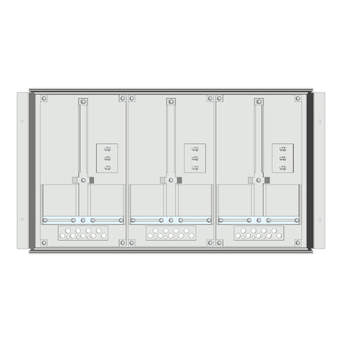 Meter box insert 1-row, 3 meter boards / 8 Modul heights