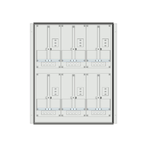 Meter box insert 2-rows, 6 meter boards / 18 Modul heights