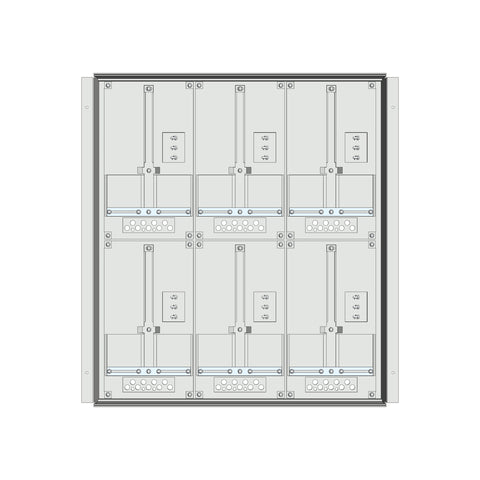 Meter box insert 2-rows, 6 meter boards / 16 Modul heights