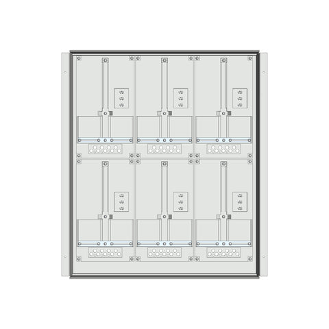 Meter box insert 2-rows, 6 meter boards / 17 Modul heights